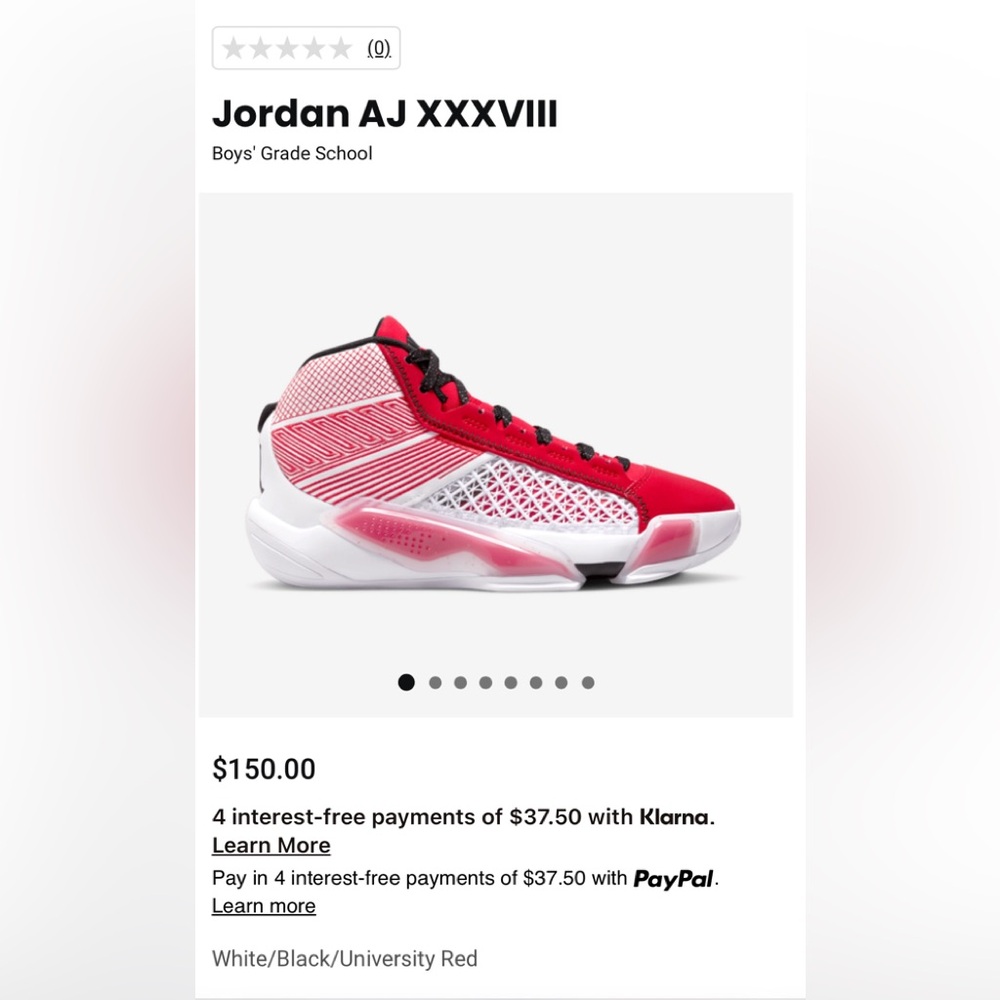 Youth Nike Jordan xxxv111(GS)